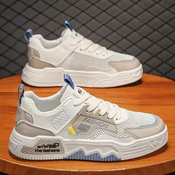 Fashion Casual Sneaker Sports and Leisure Loafers Ventilate Wear-resistant Summer Soft and Comfortable Shoes for Men Fashion Fabric 39 бежевый