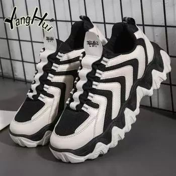 Fashion Casual Sneakers Retro Korean Style Wear-resistant Platform Casual Men s Shoes Mesh Breathable 2024 New Spring Autumn 39 бежевый