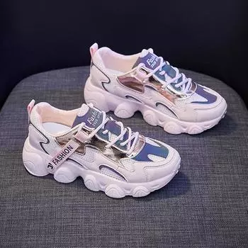 Fashion Casual Sports Shoes Women s Sneakers Mesh Breathable Jogging Shoes Travel Shoes 35 розовый