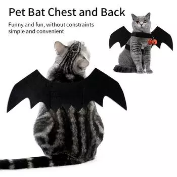 Fashion Cat Clothing Bat Wings Cat Dog Clothing Artificial Wings Pet Clothing Role-playing Prop Halloween Christmas Pet Supplies S