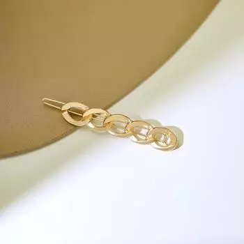 Fashion Chain Hair Clip Acetate Alloy Hairgrip Barrettes Hairpin Geometric Gold Color Side Pins Women Hair Accessories