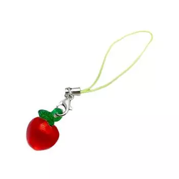 Fashion Cherry Strawberry Peach Pendant Phone Straps Lanyard Pocket Keychain Strap Backpack Charm Key Decoration Chain 4 красный