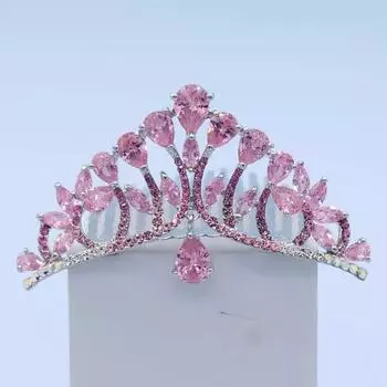 Модный детский высококачественный гребень-корона, головной убор, аксессуары для волос на день рождения, подвеска принцессы из циркония, маленькая расческа для волос в виде короны