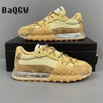 Fashion Chunky Sneakers Men Designer Running Shoes Fashion Casual Leather/Mesh Breathable Height Increased Flat Platform Board Shoes 38