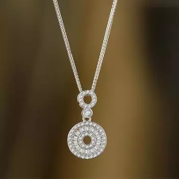 Fashion Classic Authentic S925 Silver Ring Necklace Pendant Women s Temperament Versatile Clavicle Chain серебряный