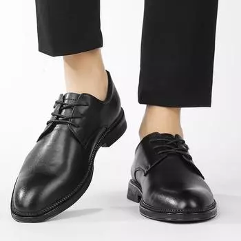 Fashion Classic black pointed men s leather shoes High quality luxury men s Wedding Party Outdoor Leisure Business Men s Shoes 38 чёрный