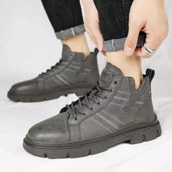 Fashion Classic Brand Men s Work Boots Versatile Business Short Boots Winter Men s Ankle Boots Trendy Shoes Handsome Motorcycle Boots 39 хаки