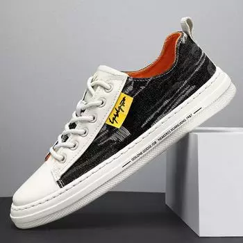 Fashion Classic Canvas Shoes for Men New Lace Up Printing Casual Sneakers Shoes Male Shoes Walking Sport Sneakers Zapatillas Hombre2024 39 светло-синий