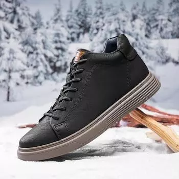 Fashion Classic Lace Up Walking Shoe Warm Plush Fur Winter Sneakers Genuine Leather Men s Basic Boots Autumn Winter Outdoor Casual Boots 37