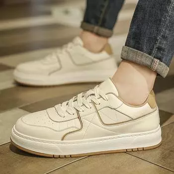 Модные классические мужские туфли из натуральной кожи, деловые туфли на шнуровке, высококачественные повседневные лоферы, удобные мужские туфли, мокасины 38 белый