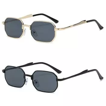 Неполяризованные модные классические солнцезащитные очки для мужчин с узкой оправой, модные прямоугольные женские металлические солнцезащитные очки для вождения, солнцезащитные очки UV400