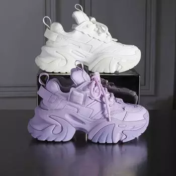 Fashion Classic women s shoes thick soled height increasing casual shoes 2024 new breathable and comfortable soft soled sports shoes 35 розовый