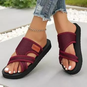 Fashion Clip Toe Sandals Solid Color Fish Mouth Comfort Casual Peep Toe Slippers Slip on Holiday Vacation Outdoors Beach Shoes 36