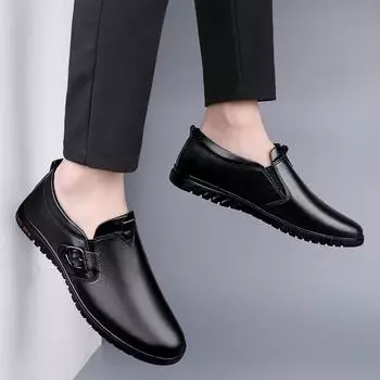 Fashion Comfort Man Flats Vintage Style Men Loafers Genuine Leather Casual Shoes for Men Moccasins Breathable Sneakers Men Driving Shoes 37