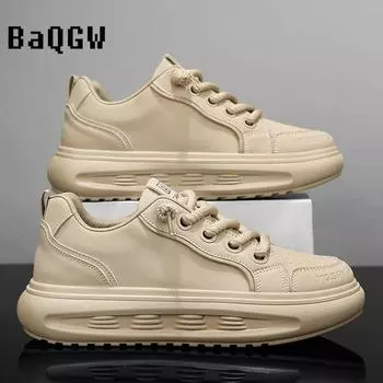 Fashion Comfortable Men s Skate Shoes Outdoor Casual Sneakers Student Spring Comfortable Versatile Designer Lace-up Sport Shoes 39 чёрный