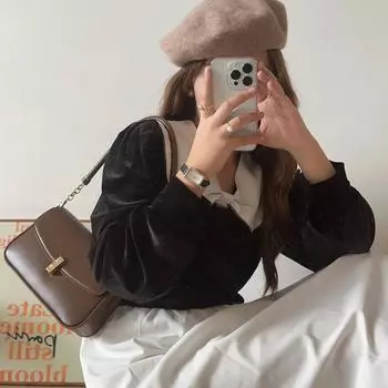 Fashion commuter small square bag versatile underarm bag women s 2024 new high-end commuter bag shoulder messenger bag