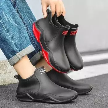 Fashion Cooking Ankle Pvc Chef Kitchen Male Shoes Low Boots Short Outdoor Waterproof and Non-slip 2024 Work Original Loafers Men s Rain 36