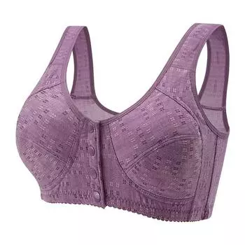 fashion Cotton bra skin-friendly sports underwear women s steel-free rim large size vest bra elderly thin 85 жёлтый