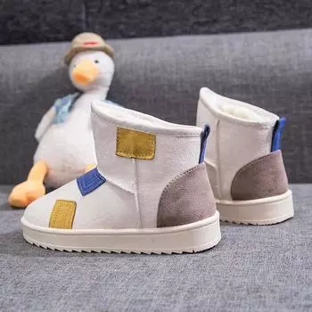 Fashion Cotton Women Winter Snow Boots Thickening New High Quality Ladies Winter Snow Boots Student Non-slip Women Flat Boots 5.5 бежевый