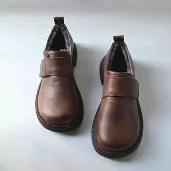 Модные зимние сапоги из коровьей кожи и шерсти, зимняя женская обувь, теплые женские сапоги с натуральным мехом, ботильоны 35 чёрный