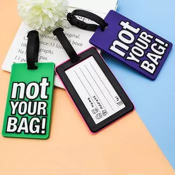 Fashion Creative Letter Not Your Bag Cute Travel Accessories Luggage Tags Suitcase Cartoon Style Silicon Portable Travel Label чёрный