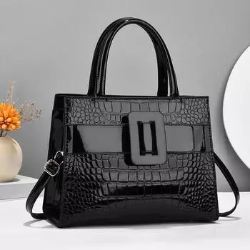 Fashion Crocodile Soft Leather Women s Bag New Fashion Pure Color Simple Casual Bag Hand Bill Shoulder Crossbody .