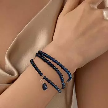 Fashion Crystal beaded drop pendant bracelet multi-layer winding bracelet unisex punk bracelet