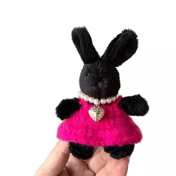 Fashion Cute Plush Rabbit Charm Keychains Pendant Hanging Ornament Keyring Backpack Decoration Jewelry for Women Girls 2 горячий розовый