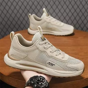 Fashion dad men s shoes summer breathable mesh sports casual men s soft sole non-slip black height-increasing running tide shoes 39 серый