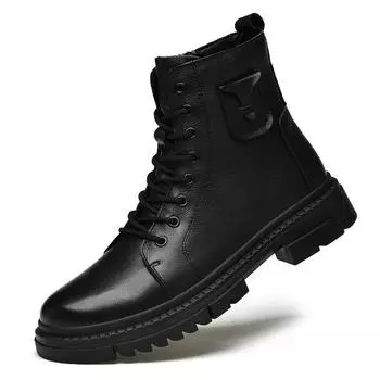 Fashion Desert Boots Men Winter Plush Snow Boots Male Casual Comfortable High Top Shoe Men s Motorcycle Boots 38