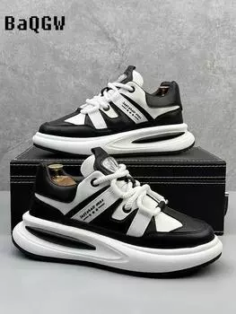 Fashion Designer Chunky Sneakers Men Shoes Summer Sneakers Leather Outdoor Luxury Sport Trainers Casual Thick Platform Loafers Flats 38