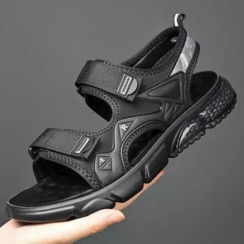 Модные дизайнерские новые повседневные мужские туфли с толстой подошвой и полыми каблуками 2024 года, модные мужские сандалии в ретро-стиле с мягкой подошвой для отдыха на пляже в римском стиле 38