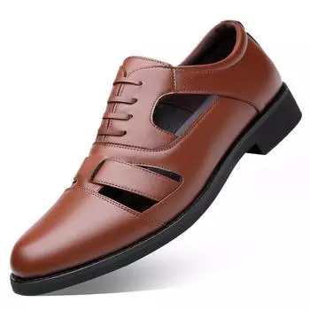 Новые мужские туфли от модного дизайнера Hollow, весна-лето-осень, сумка-голова, обувь для прогулок на открытом воздухе, модные повседневные сандалии для мужчин 38