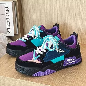 Модная дизайнерская обувь для мужчин, повседневные кроссовки на платформе, двухцветные кроссовки на шнуровке, модные студенческие кроссовки, мужские вулканизированные, теннисные туфли для мужчин 39 красный