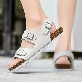 Модные дизайнерские мужские сандалии, горячая распродажа, летние мужские пляжные сандалии, классические черные, дышащие сандалии для ходьбы на открытом воздухе 38 чёрный