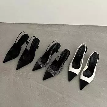 модный дизайнер летние женские сандалии с острым носком модные элегантные туфли-слингбэки на высоком каблуке для вечеринки 35 серый