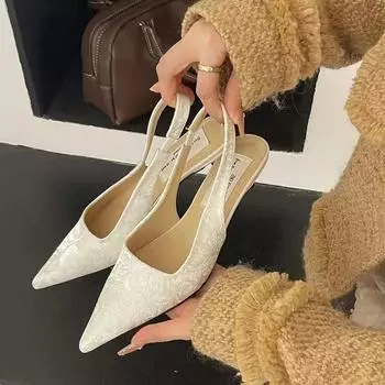 Модельер, летние женские шлепанцы, модные элегантные шлепанцы без шнуровки на толстом каблуке, женские удобные сандалии с квадратным носком 35 бежевый