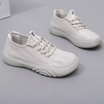 Модные дизайнерские женские повседневные кроссовки, спортивная обувь, модные мокасины на шнуровке, женские трикотажные сетчатые дышащие туфли для женщин 2024 35 чёрный