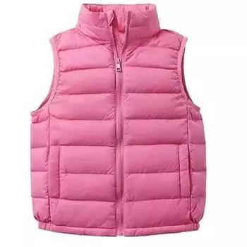 FASHION Детская легкая куртка-пуховик для мальчиков и девочек, жилет для малышей, маленький, средний, для детей старшего возраста, 90% белого утиного пуха, 2-14 лет 110cm белый