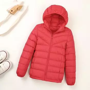 FASHION детская пуховая куртка 2024 зима новая косая полосатая 90-пуховая куртка для мальчиков и девочек среднего и большого размера детская куртка Одежда 110cm жёлтый