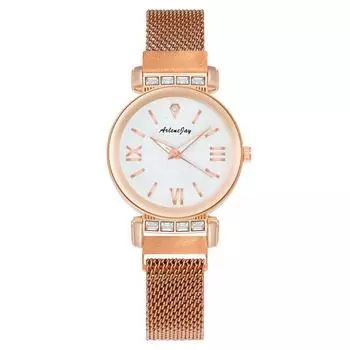 Fashion diamond-encrusted quartz watch women s watch women s watch lazy magnet Milan belt batch красный