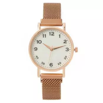 Fashion digital ladies watch women s watch student magnet strap quartz watch темно-коричневого