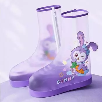 Fashion Dinosaur Shoe Covers Kids Waterproof Overshoes Child Washable Anti Skid Shoe Covers Boy Girl Durable Reusable Galoshes M (sole 20.5 cm)