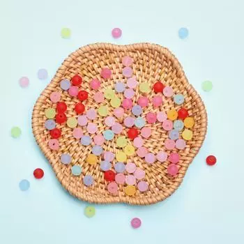 Fashion DIY Crafts Candy Color Frosting Handmade Material Round Beads Acrylic Findings Accessories 200PCS For Jewelry Making 1