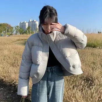 FASHION Dongdaemun 2024 winter new down women s short goose down bread foreign gas silhouette thick magnetic Clothes one size fits all