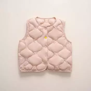 FASHION down jacket autumn new children s clothing light and thin children s down vest vest short collarless warm Clothes 100cm