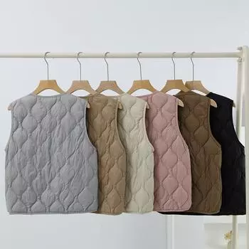 FASHION Пуховый жилет для женщин, внутренняя одежда, осень-зима, новый модный жилет с V-образным вырезом, легкий белый утиный пух, теплый нижний жилет M чёрный