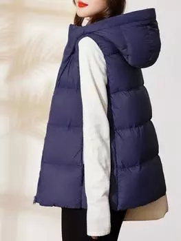 FASHION down vest women s outer wear winter 2024 new sleeveless outer vest vest vest vest down liner jacket trendy Clothes M бордовый