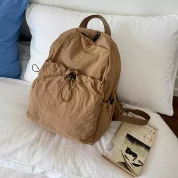 Fashion drawstring backpack New large-capacity commuter leisure backpack pleated student schoolbag