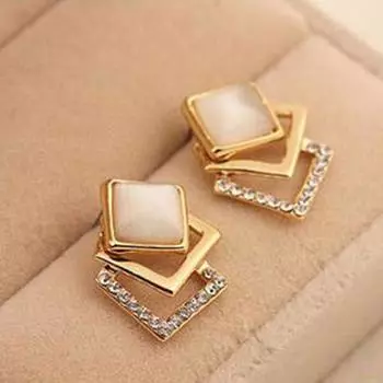 Fashion Earrings Hollow Three-dimensional Square Temperament Earrings Women s Delicate Earrings ADM